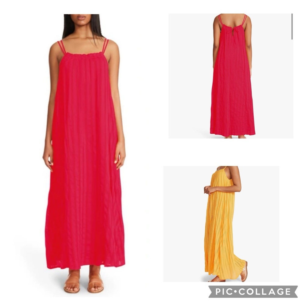 BB Dakota by Steve Madden Red and Yellow Maxi Dress